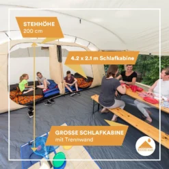 Skandika Nordland 6 Beige Tunneltent -Merkloos Winkel 62b487157f1d01.63905385