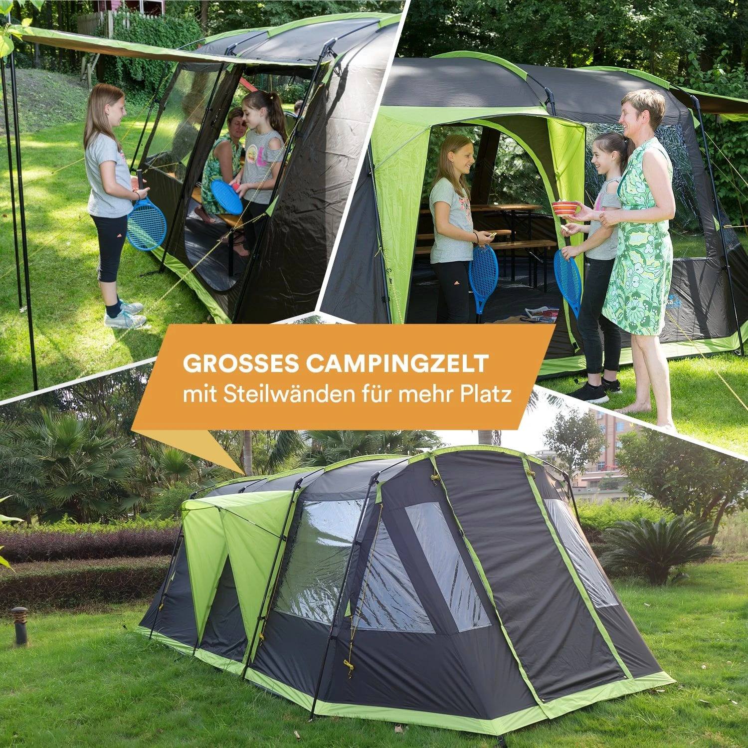 Skandika Nordland 4 Grijze Tunneltent 2 Skandika Nordland 4 Grijze Tunneltent - Afbeelding 2