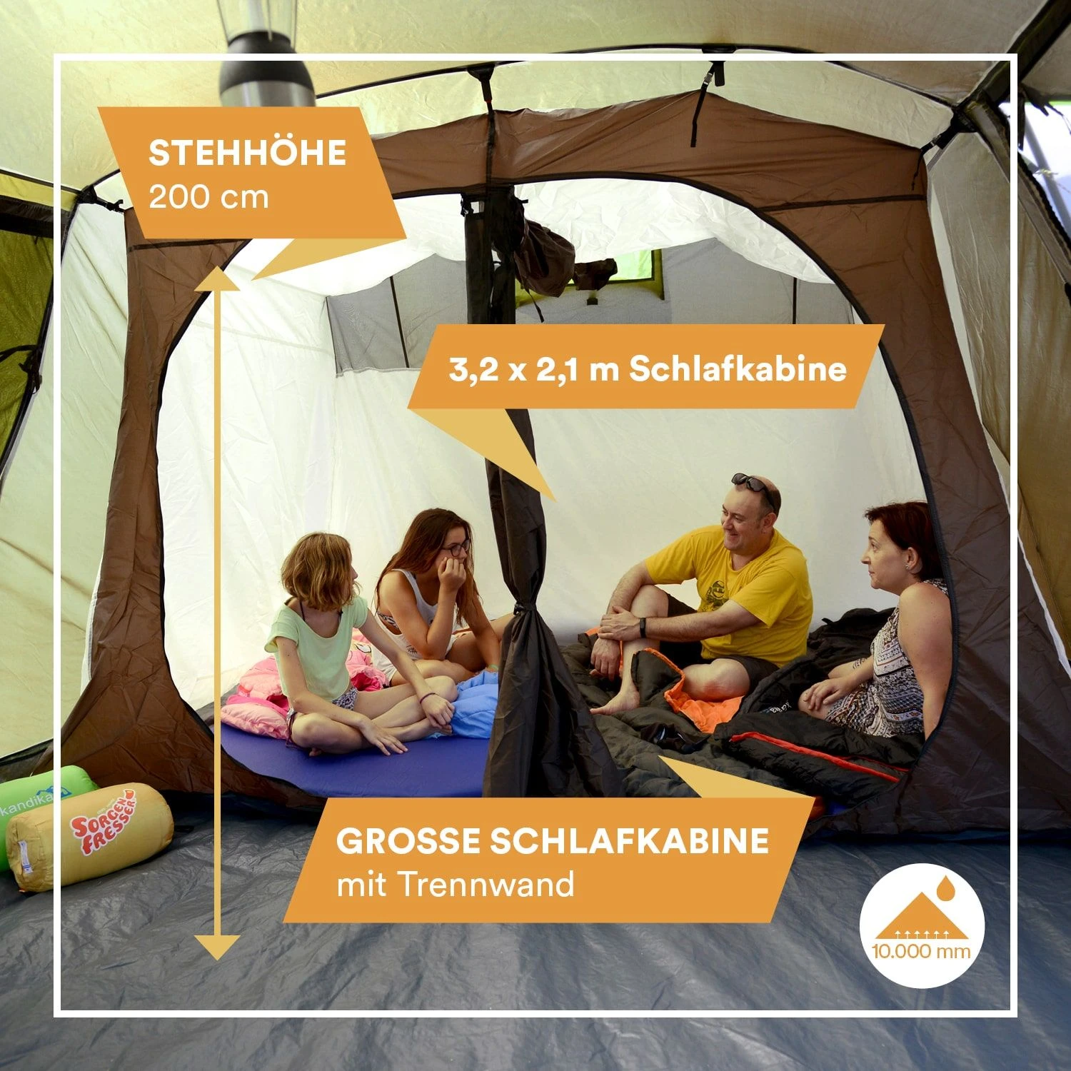 Skandika Nordland 4 Grijze Tunneltent 3 Skandika Nordland 4 Grijze Tunneltent - Afbeelding 3