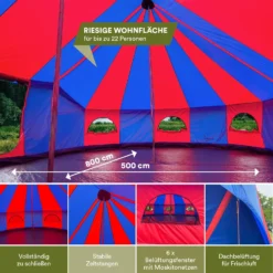Skandika Morsom Rood/blauwe Eventtent 8 Skandika Morsom Rood/blauwe Eventtent -Merkloos Winkel 62d5529138f233.40518004