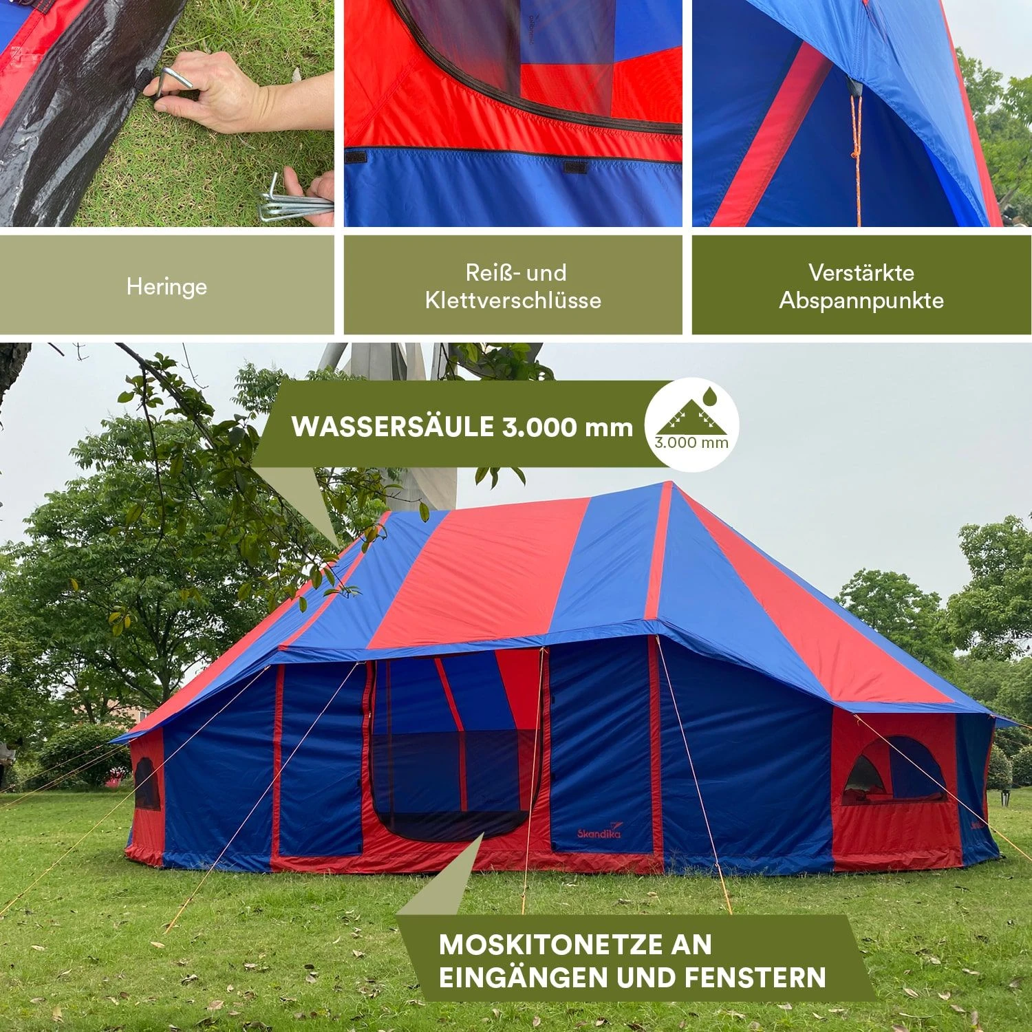 Skandika Morsom Rood/blauwe Eventtent 4 Skandika Morsom Rood/blauwe Eventtent - Afbeelding 4