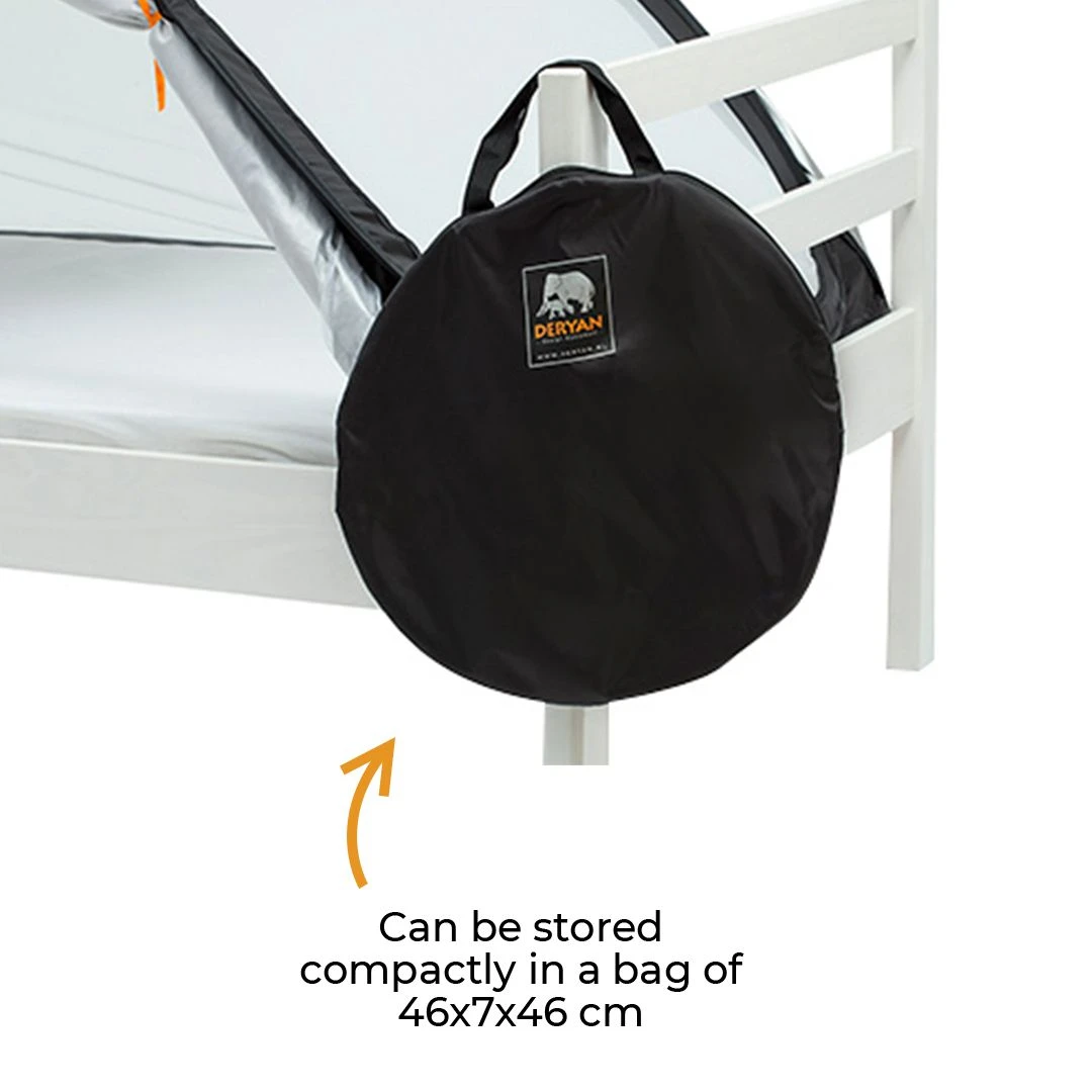 Deryan Luxe Grijs Pop Up Bedtent Klamboe 3 Deryan Luxe Grijs Pop Up Bedtent Klamboe - Afbeelding 3