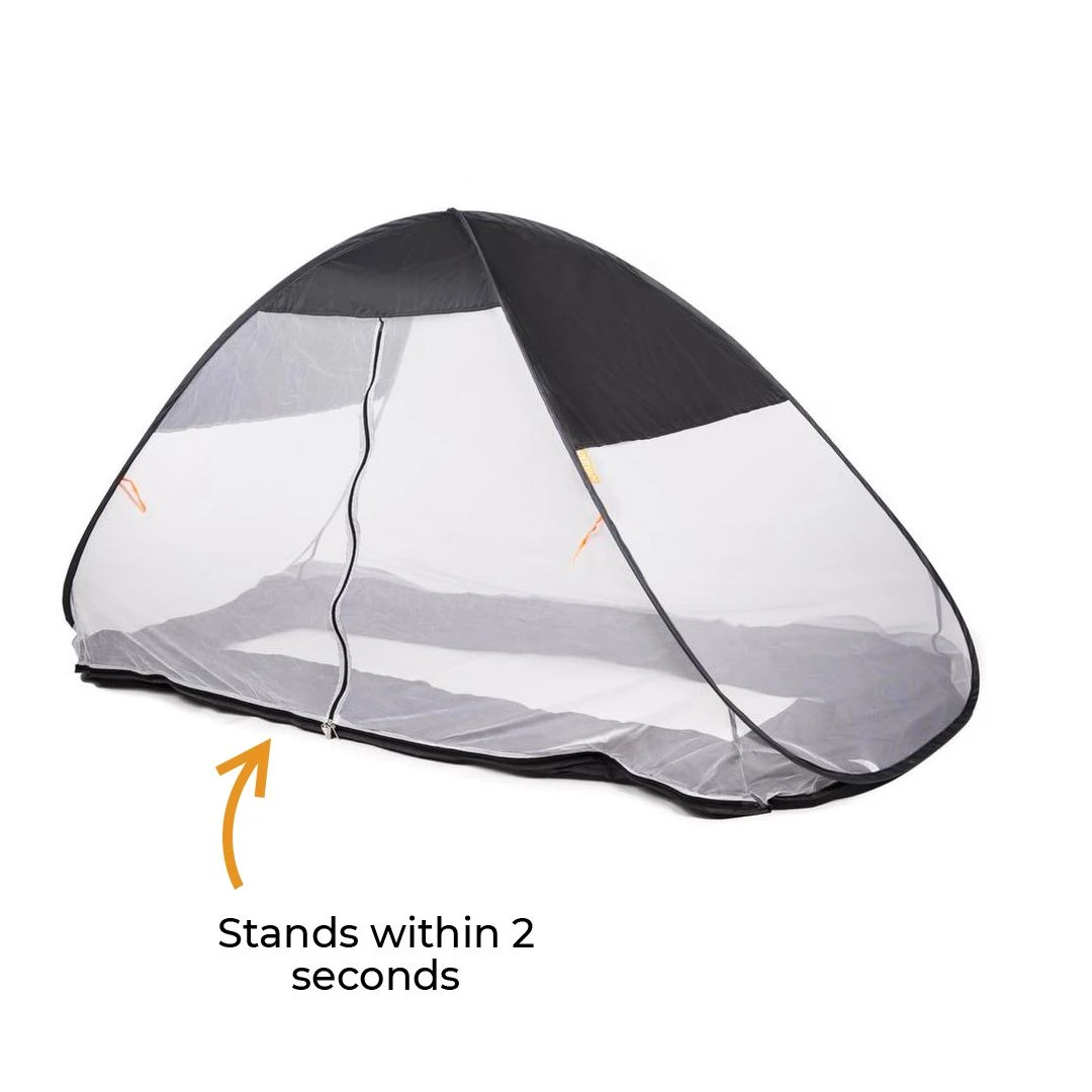 Deryan Luxe Grijs Pop Up Bedtent Klamboe 2 Deryan Luxe Grijs Pop Up Bedtent Klamboe - Afbeelding 2