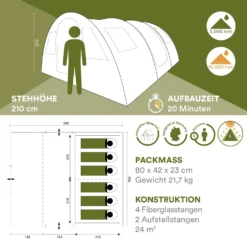 Skandika Gotland 6 Sleeper Protect Tunneltent -Merkloos Winkel 64a81a96b04046.65209924
