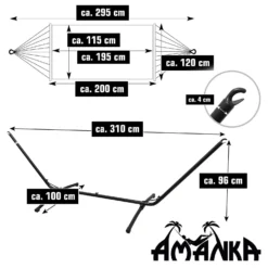 AMANKA 200 X 120 Cm Hangmat Met Frame - Grey -Merkloos Winkel 64f84e24a7ed06.57268152