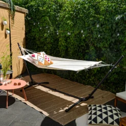 AMANKA 335 X 100 Cm Hangmat Met Frame - White -Merkloos Winkel 64f854cd286ad0.68122104