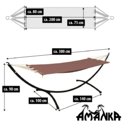 AMANKA 190 Cm Voor 1 Persoon Hangmat Met Frame -Merkloos Winkel 660fb6e703b6a7.24088484