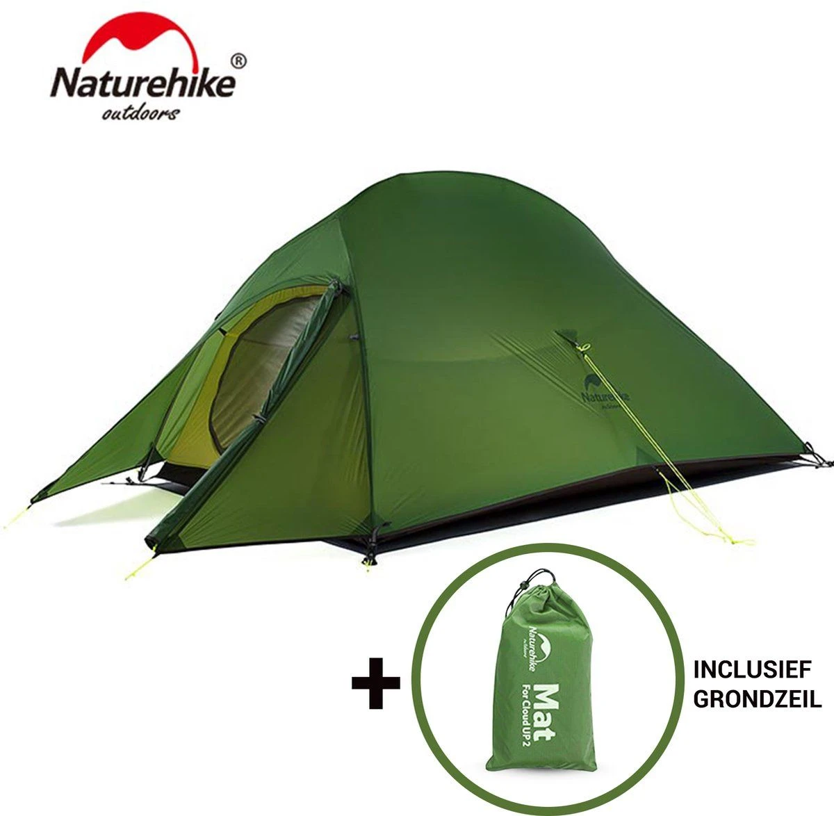 Naturehike Cloud Up 3 Upgraded Lichtgewicht Tent - Green 2 Naturehike Cloud Up 3 Upgraded Lichtgewicht Tent - Green - Afbeelding 2