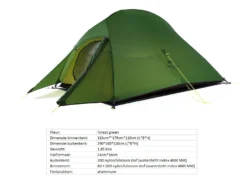 Naturehike Cloud Up 3 Upgraded Lichtgewicht Tent - Green 7 Naturehike Cloud Up 3 Upgraded Lichtgewicht Tent - Green -Merkloos Winkel 66152debcd4957.67140192