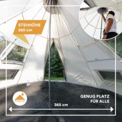 Skandika Tipi Goathi 365 Groepstent - Beige 8 Skandika Tipi Goathi 365 Groepstent - Beige -Merkloos Winkel 66213c93894783.81259331