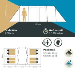 Skandika Montana 8 Sleeper Tunneltent -Merkloos Winkel 6641c1943637b7.72148584
