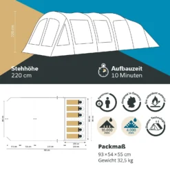 Skandika Timola 6 Air Sleeper Protect XL Opblaasbare Tent -Merkloos Winkel 6645bd37a6b8d0.02305418
