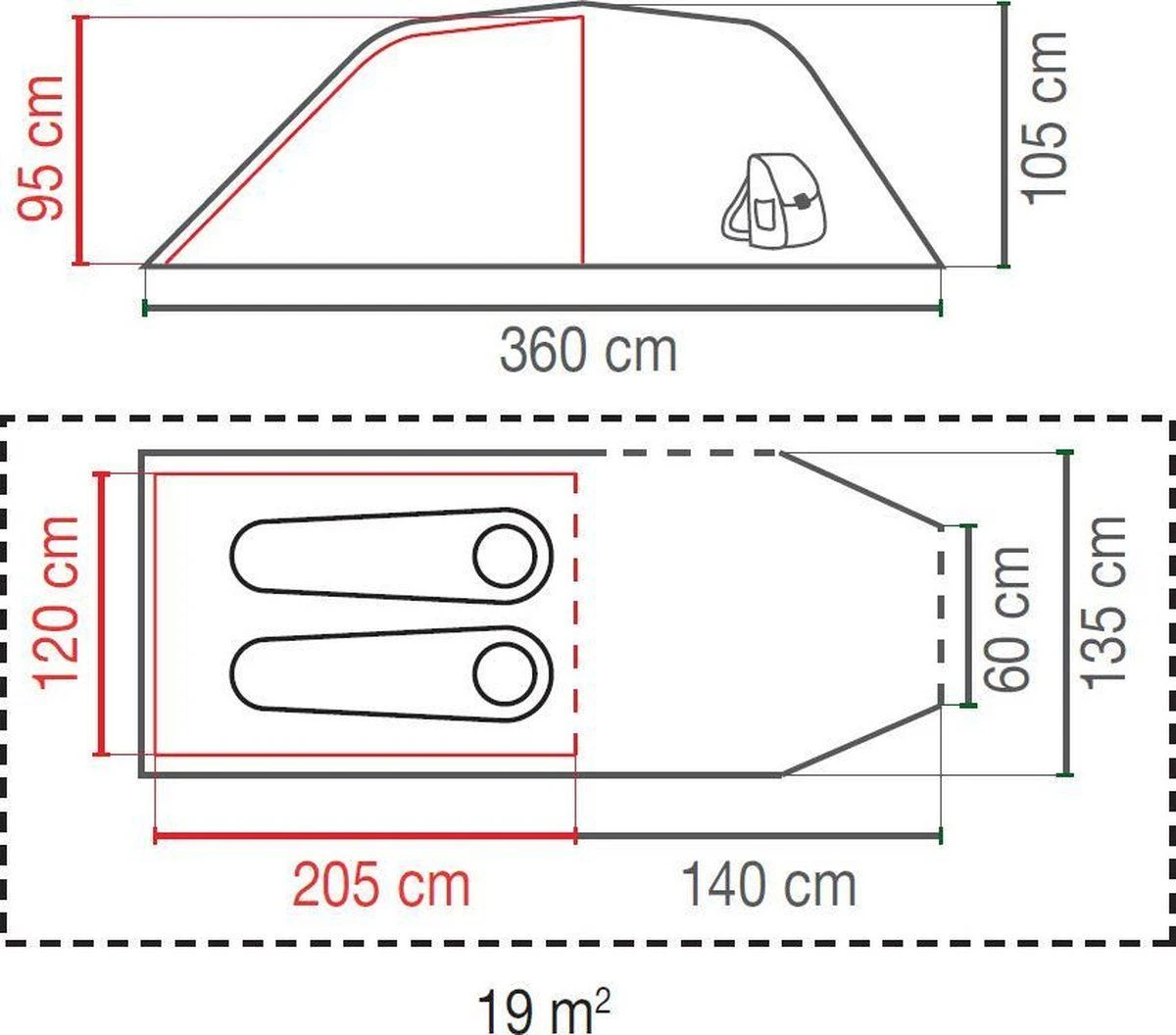 Coleman Cortes 2 Tunneltent 6 Coleman Cortes 2 Tunneltent - Afbeelding 6
