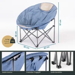 Skandika Kupari Moonchair XL Campingstoel - Blue -Merkloos Winkel 664dc94bbe56d6.58353999