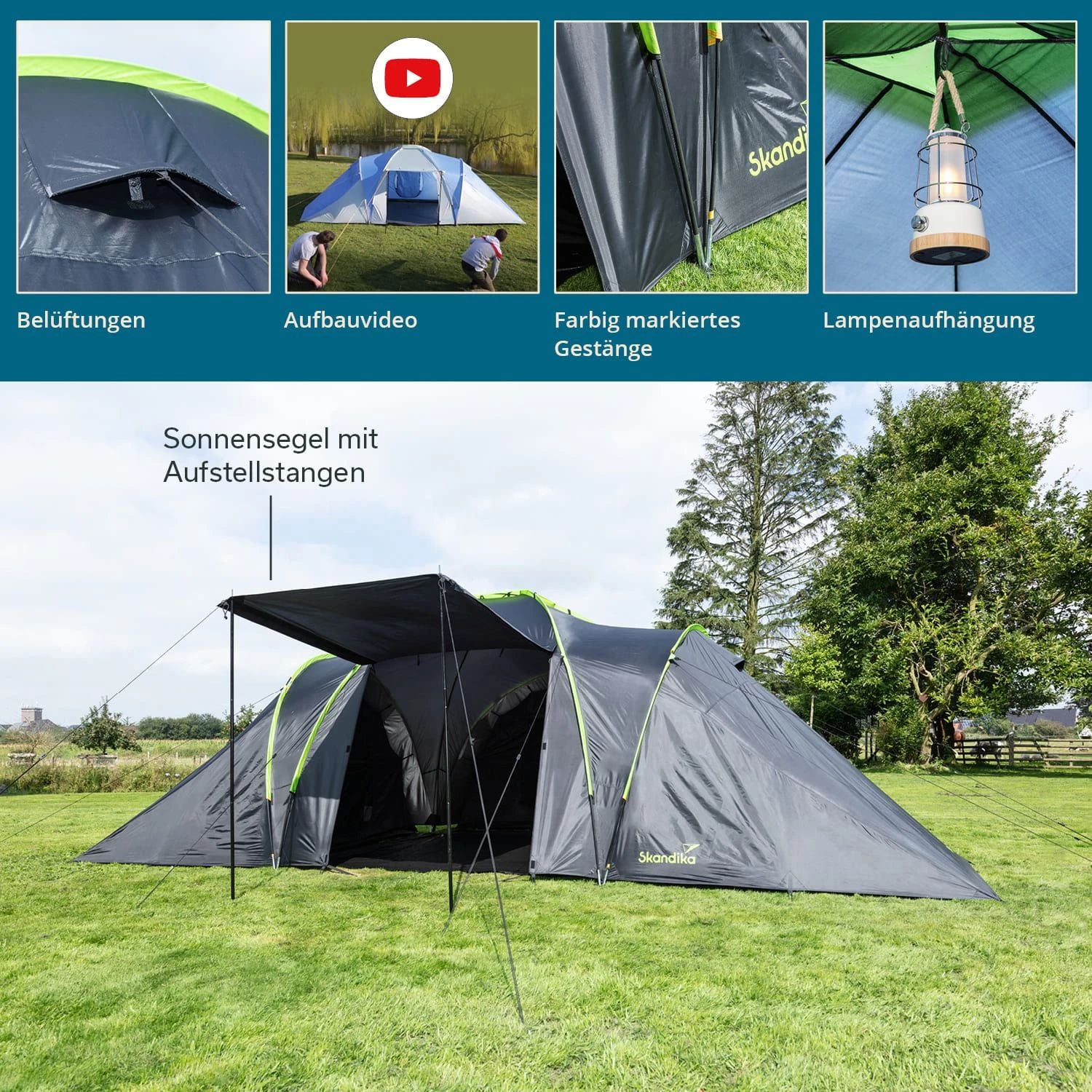 Skandika Daytona 6 Antraciete Koepeltent 5 Skandika Daytona 6 Antraciete Koepeltent - Afbeelding 5