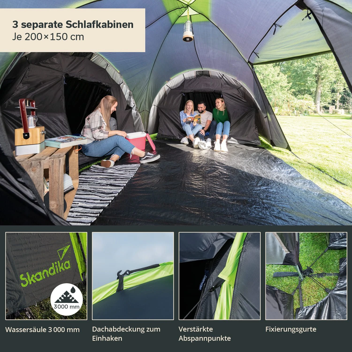 Skandika Daytona 6 Antraciete Koepeltent 4 Skandika Daytona 6 Antraciete Koepeltent - Afbeelding 4