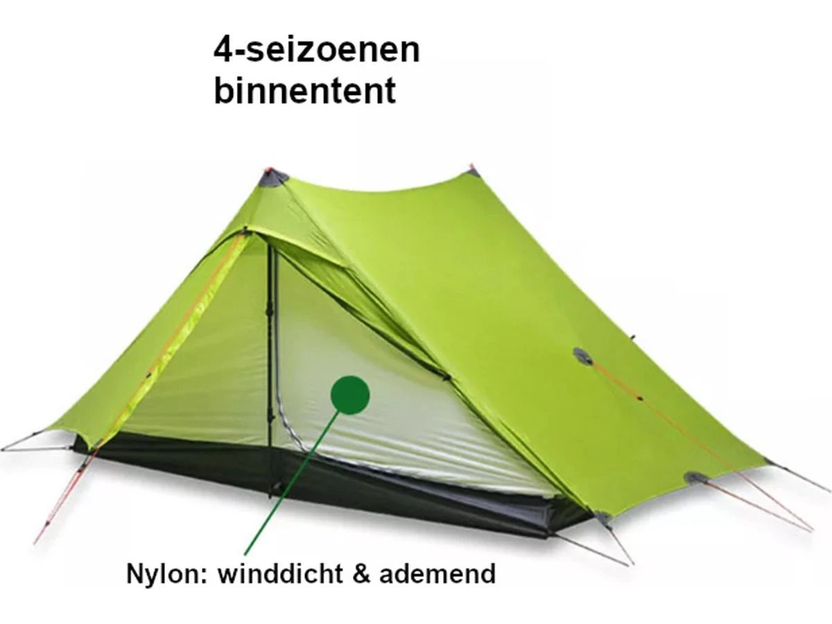 3F UL GEAR Lanshan 2 PRO 2-persoons Tent - Brown 6 3F UL GEAR Lanshan 2 PRO 2-persoons Tent - Brown - Afbeelding 6