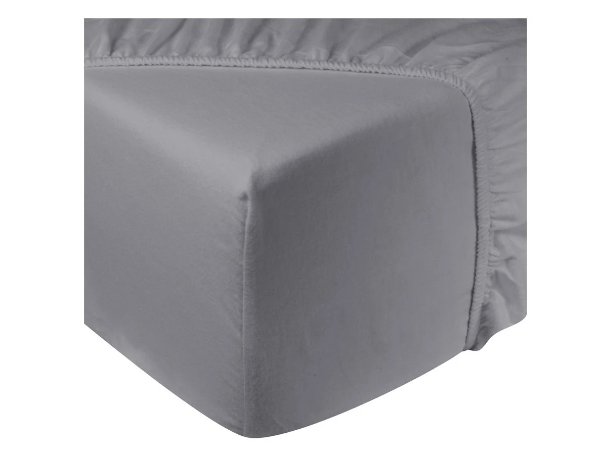 DoubleDry Flanel 140x200 Cm Hoeslaken - Grijs 1 DoubleDry Flanel 140x200 Cm Hoeslaken - Grijs