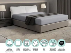 DoubleDry Flanel 180x200 Cm Hoeslaken - Lichtgrijs -Merkloos Winkel 6977573e85248c45