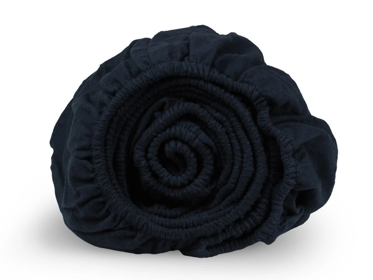 DoubleDry Flanel 180x200 Cm Hoeslaken - Zwartblauw 2 DoubleDry Flanel 180x200 Cm Hoeslaken - Zwartblauw - Afbeelding 2