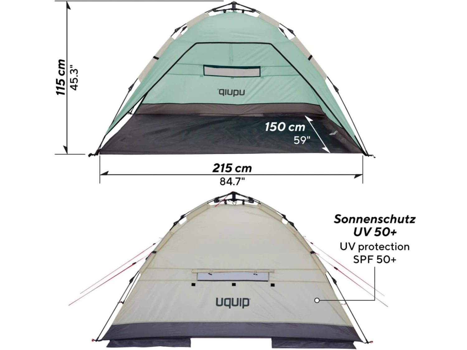 Uquip Buzzy Sand Strandtent 2 Uquip Buzzy Sand Strandtent - Afbeelding 2