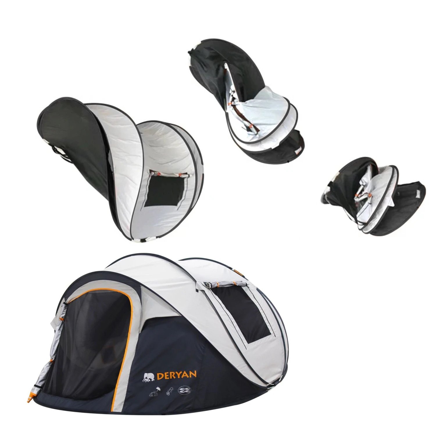 Deryan 4-persoons 2000MM Luxe Pop Up Tent 3 Deryan 4-persoons 2000MM Luxe Pop Up Tent - Afbeelding 3