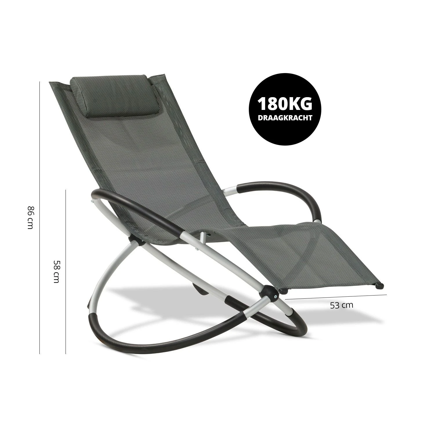 FlinQ Aura Opvouwbare Loungestoel - Antraciet 6 FlinQ Aura Opvouwbare Loungestoel - Antraciet - Afbeelding 6
