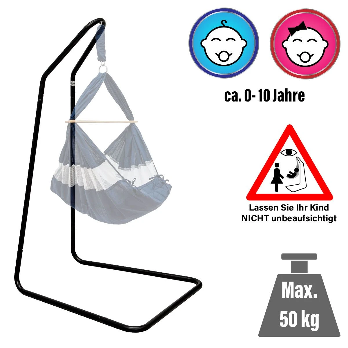 AMANKA 160 Cm Baby Hangwieg Frame 2 AMANKA 160 Cm Baby Hangwieg Frame - Afbeelding 2