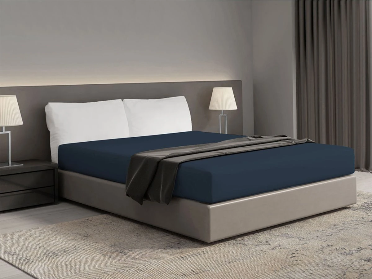 DoubleDry Home 140 X 200 Cm Hoeslaken - Antracietblauw 3 DoubleDry Home 140 X 200 Cm Hoeslaken - Antracietblauw - Afbeelding 3