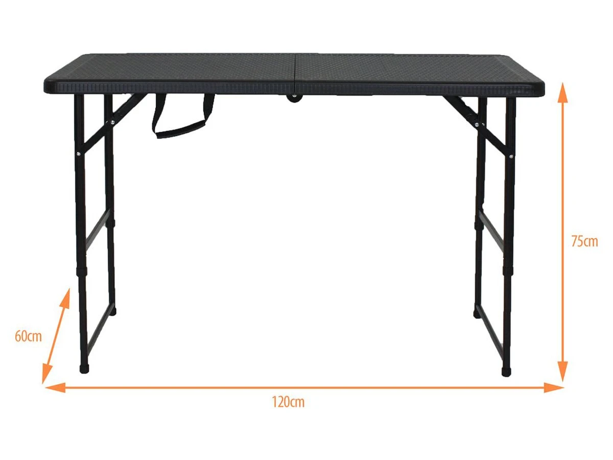 Merkloos Lowander 120 X 60 Inklaptafel - Black 4 Merkloos Lowander 120 X 60 Inklaptafel - Black - Afbeelding 4