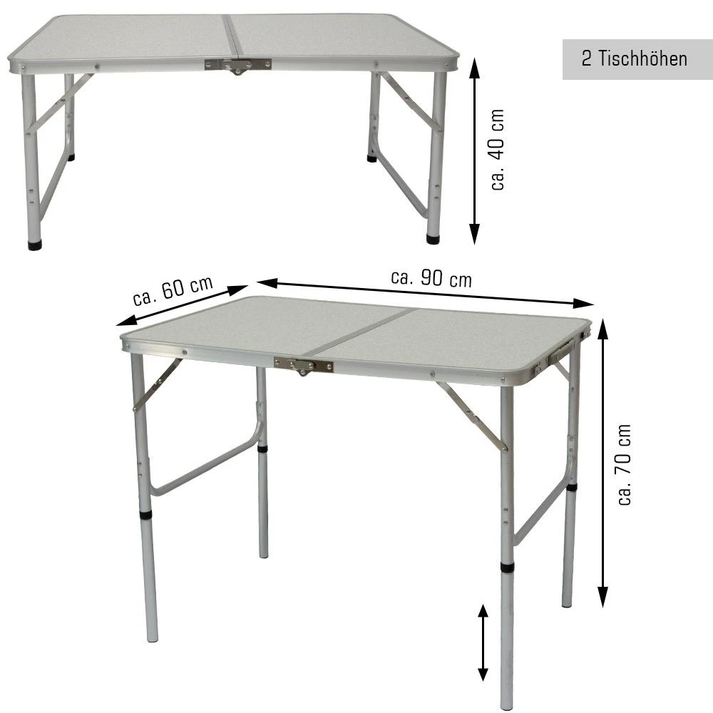 AMANKA 90x60 Hoogte Verstelbare Kampeertafel Met 2 Krukjes 4 AMANKA 90x60 Hoogte Verstelbare Kampeertafel Met 2 Krukjes - Afbeelding 4