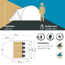 Skandika Dale 4 Sleeper Koepeltent -Merkloos Winkel 95c115fbf54ea5d9