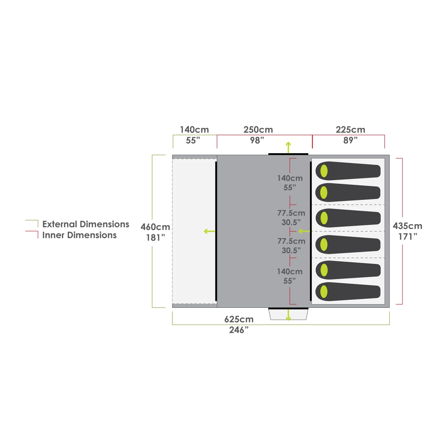 Zempire Pro TXL V2 Opblaasbare Tunneltent 5 Zempire Pro TXL V2 Opblaasbare Tunneltent - Afbeelding 5