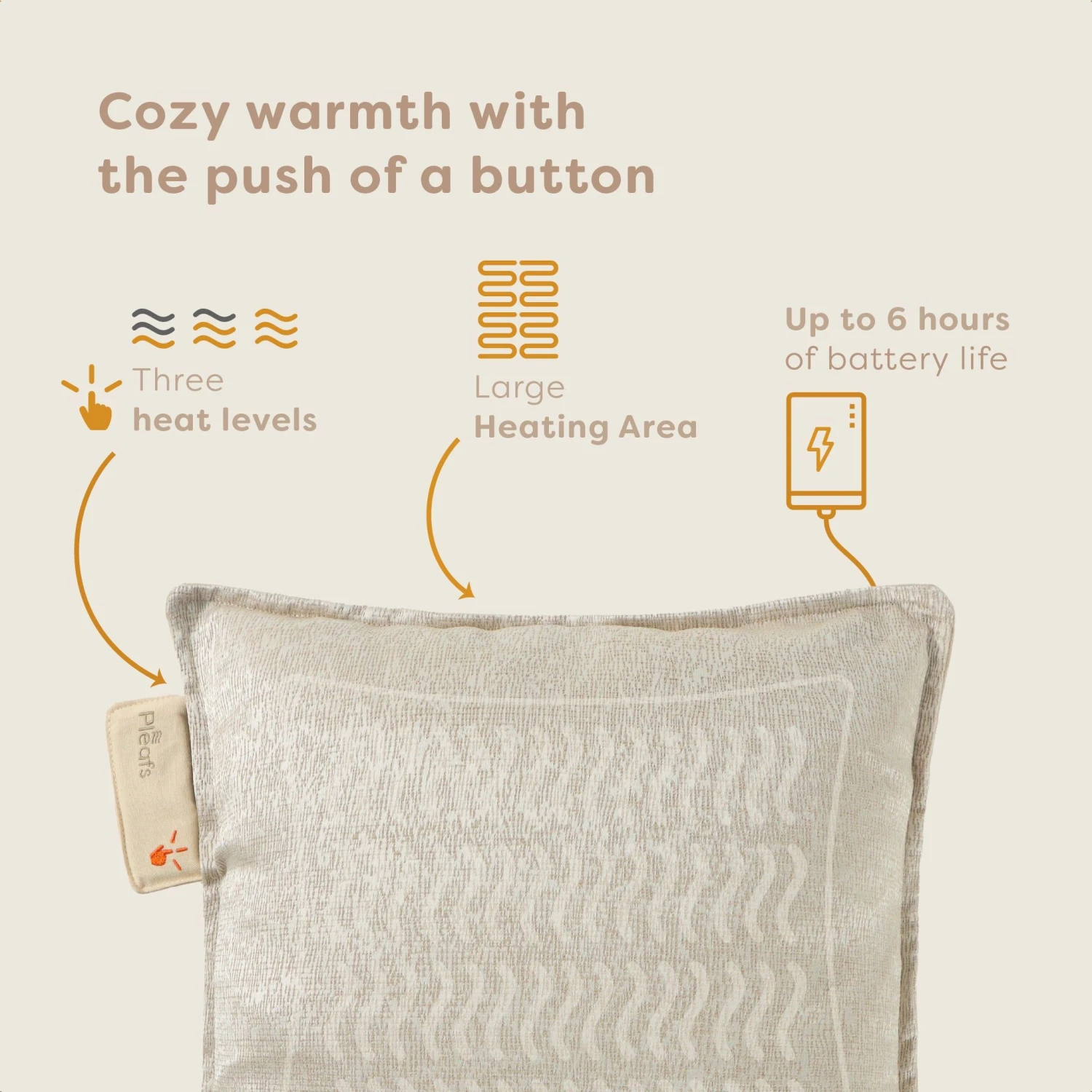 Pleafs Warmtekussen Boho 45x45cm - Dark Vanilla 3 Pleafs Warmtekussen Boho 45x45cm - Dark Vanilla - Afbeelding 3