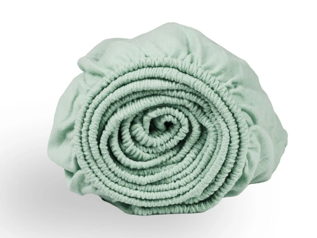 DoubleDry Flanel 90x200 Cm Hoeslaken - Mint 2 DoubleDry Flanel 90x200 Cm Hoeslaken - Mint - Afbeelding 2