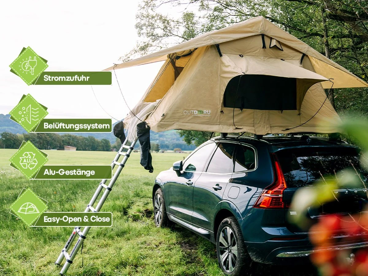 OutdoorU Expedition 4 Personen Daktent - Groen 5 OutdoorU Expedition 4 Personen Daktent - Groen - Afbeelding 5