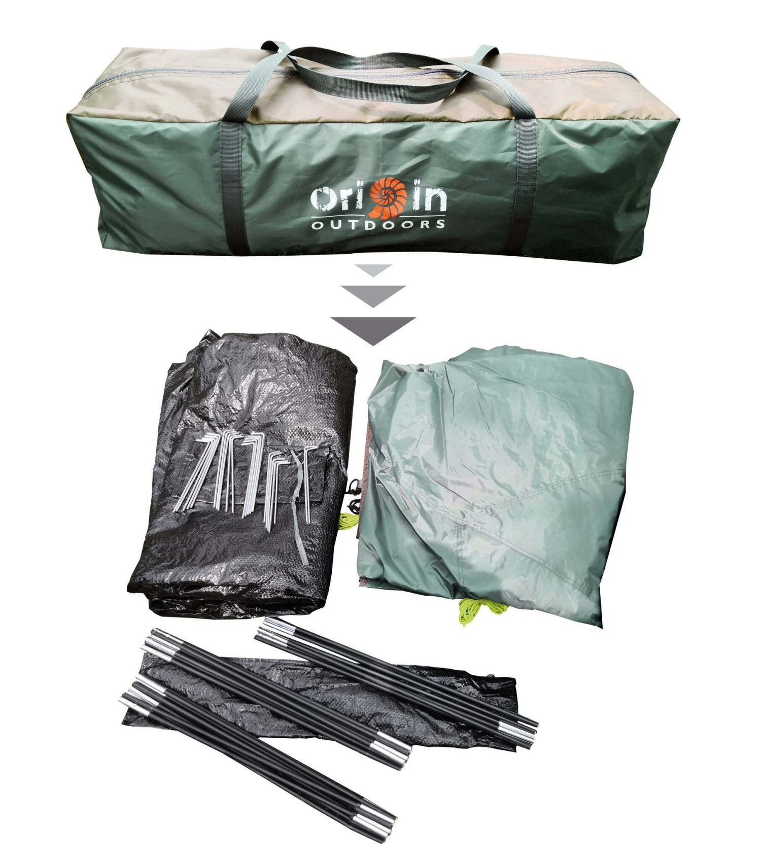 Origin Outdoors Hyggelig 2-persoons Tent - Grey 2 Origin Outdoors Hyggelig 2-persoons Tent - Grey - Afbeelding 2