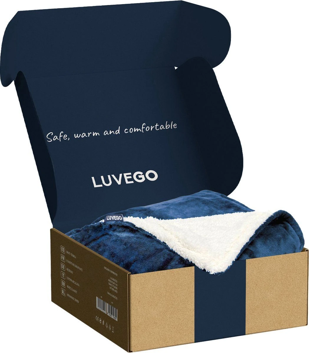 Luvego Fleece/sherpa Elektrische Deken - Dark Blue 5 Luvego Fleece/sherpa Elektrische Deken - Dark Blue - Afbeelding 5