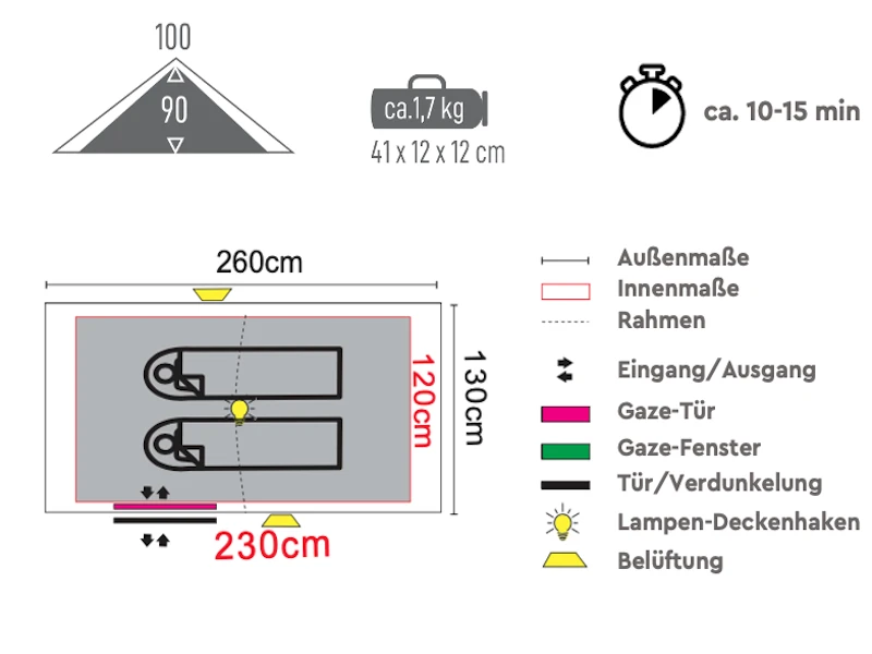 TAMBU Kutir 2 Lichtgewicht Trekkingtent 5 TAMBU Kutir 2 Lichtgewicht Trekkingtent - Afbeelding 5