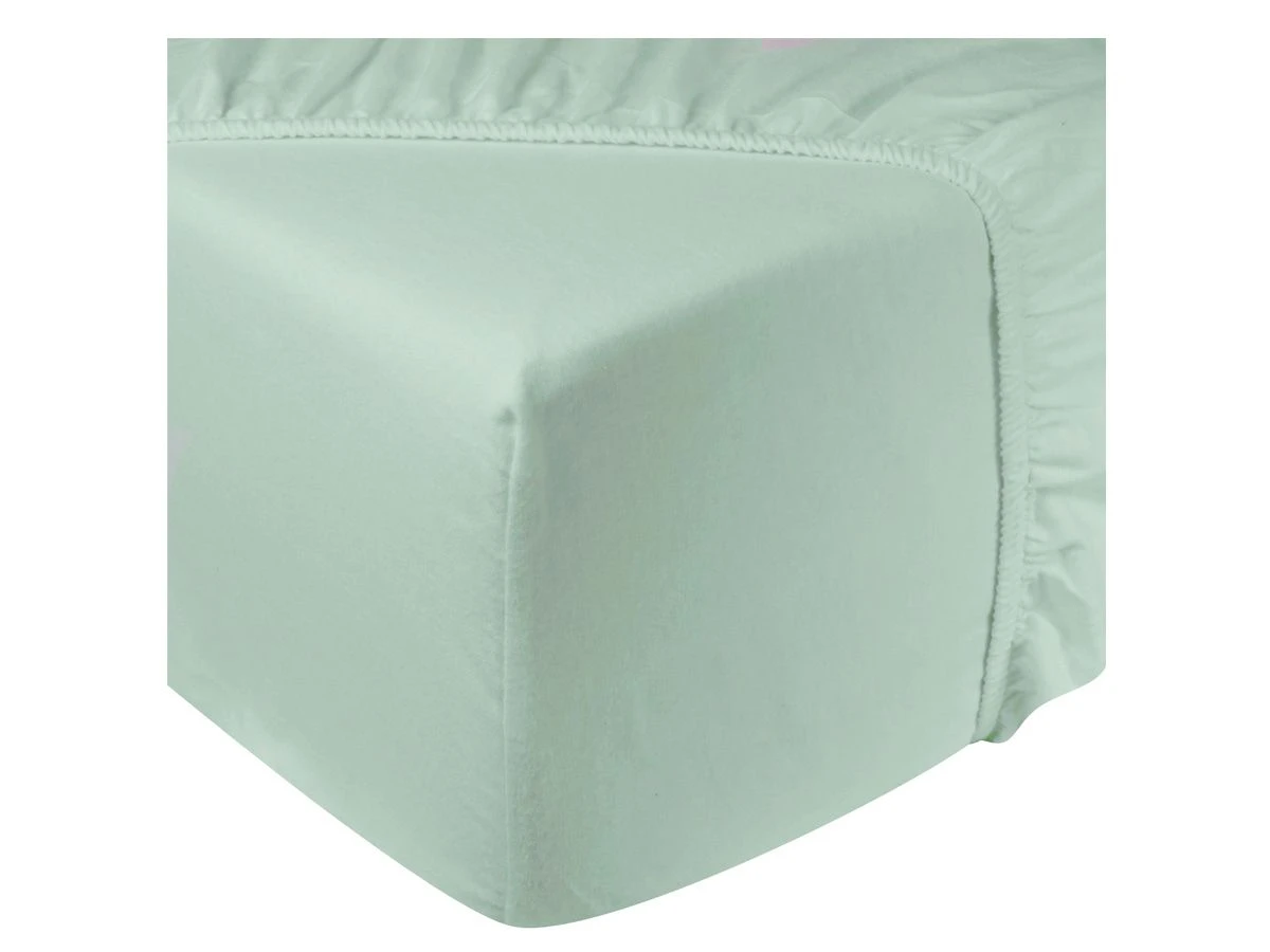 DoubleDry Flanel 90x200 Cm Hoeslaken - Mint 1 DoubleDry Flanel 90x200 Cm Hoeslaken - Mint