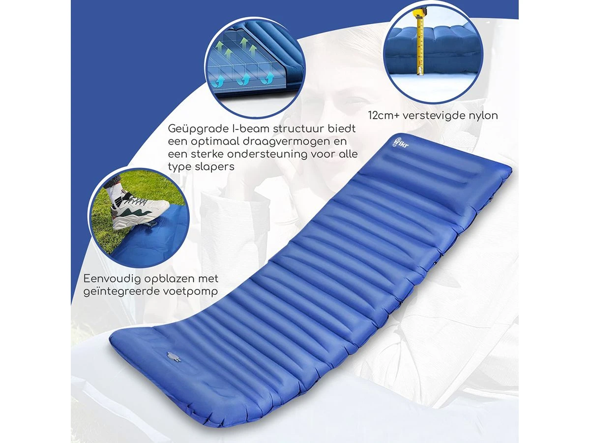 Hikr® 10cm+ Slaapmat - Blue 5 Hikr® 10cm+ Slaapmat - Blue - Afbeelding 5