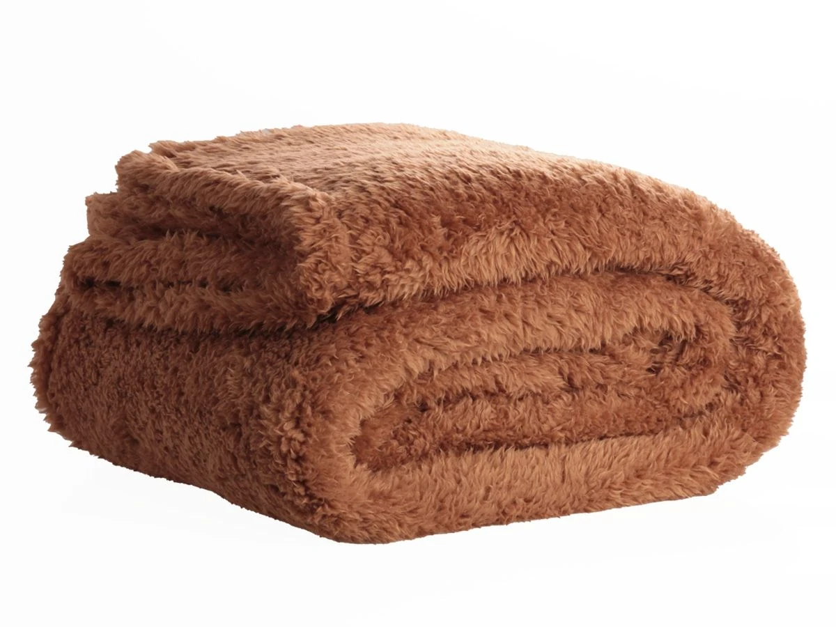 Merkloos PHLOX Teddy 130 X 170 Cm Plaid - Camel Bruin 2 Merkloos PHLOX Teddy 130 X 170 Cm Plaid - Camel Bruin - Afbeelding 2