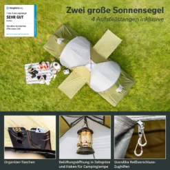 Skandika Hammerfest 4 Protect Koepeltent - Grey/Green -Merkloos Winkel b7ecf66e5fe15f4f