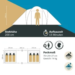 Skandika Hammerfest 6 Protect Koepeltent - Grey/Green -Merkloos Winkel bc39ee249b8ba10b