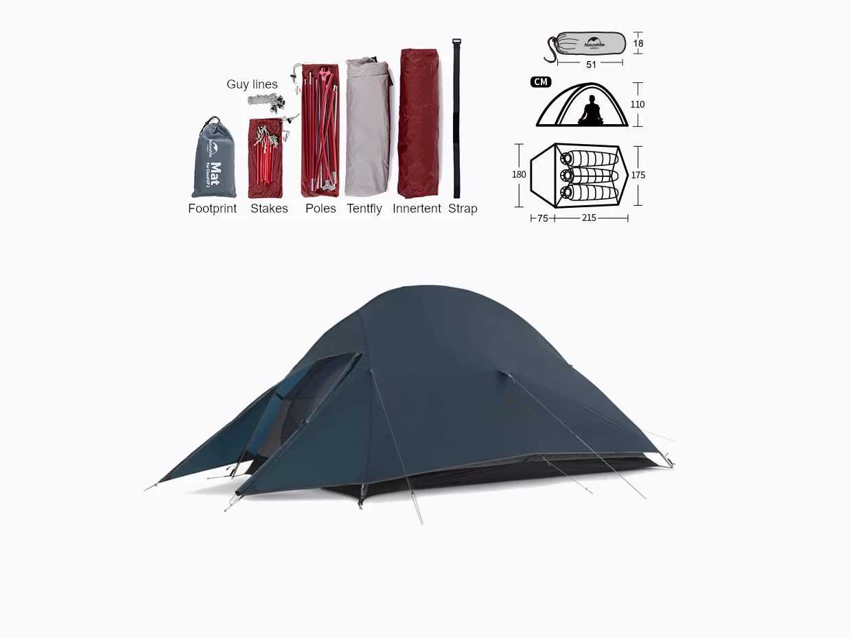 Naturehike Cloud Up 3 Upgraded Koepeltent 4 Naturehike Cloud Up 3 Upgraded Koepeltent - Afbeelding 4