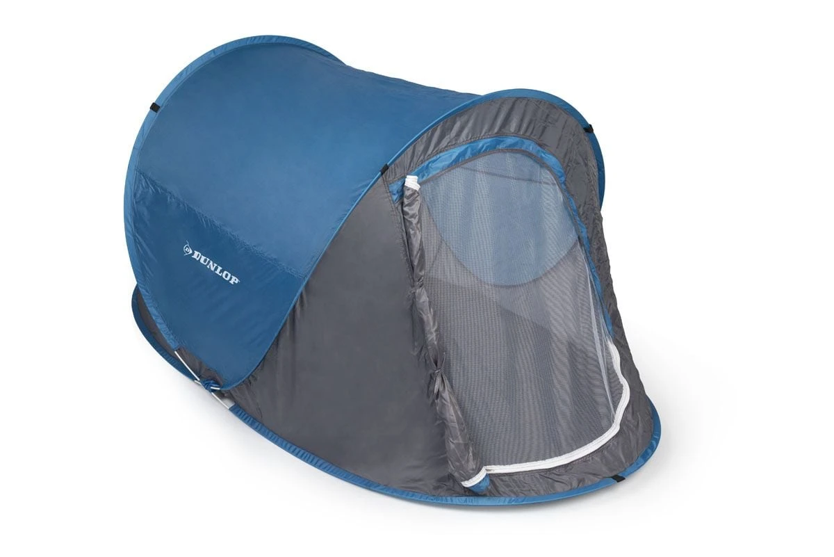 Dunlop 2-persoons Pop-up Tent - Blue/Grey 2 Dunlop 2-persoons Pop-up Tent - Blue/Grey - Afbeelding 2