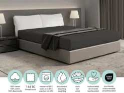 DoubleDry Home 180 X 200 Cm Hoeslaken - Antraciet -Merkloos Winkel c704f6b0e353ac35