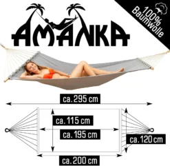 AMANKA 200 X 120 Hangmat Met Frame - Grey -Merkloos Winkel c9813a91927e5985