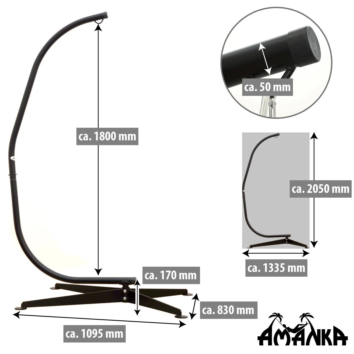 AMANKA 205 Cm Hangstoelframe 6 AMANKA 205 Cm Hangstoelframe - Afbeelding 6