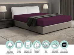 DoubleDry Flanel 180x200 Cm Hoeslaken - Aubergine -Merkloos Winkel d1a43bdf237f87f7